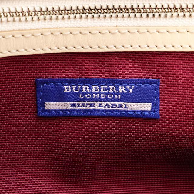 BURBERRY BLUE LABEL(バーバリーブルーレーベル)のバーバリーブルーレーベルボストンバッグ ハンドバッグ チェック ナイロン レザー レディースのバッグ(ハンドバッグ)の商品写真