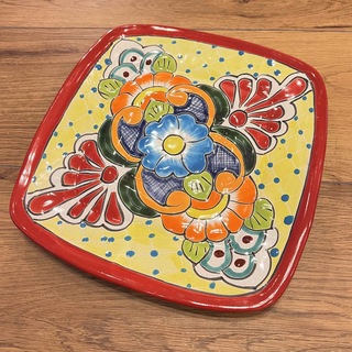 ロンハーマン(Ron Herman)のメキシコ雑貨 グアナファト焼 大皿 角皿 レトロ 食器①(食器)