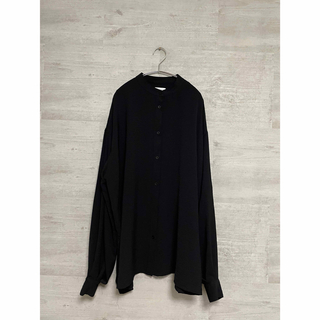 apres jour mignon 袖ボリュームバンドカラーシャツ　ブラック(シャツ/ブラウス(長袖/七分))
