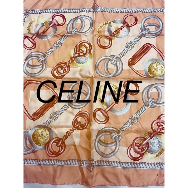 最終お値下げ~CELINE スカーフ チェーン柄 シルク100% | フリマアプリ ラクマ