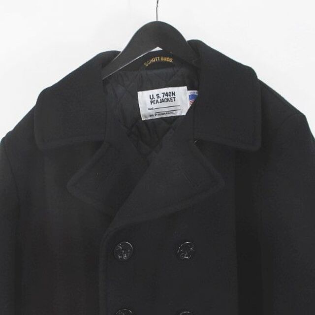 schott(ショット)のSCHOTT U.S740N PEA JACKET ピーコート 44 黒系 メンズのジャケット/アウター(ピーコート)の商品写真