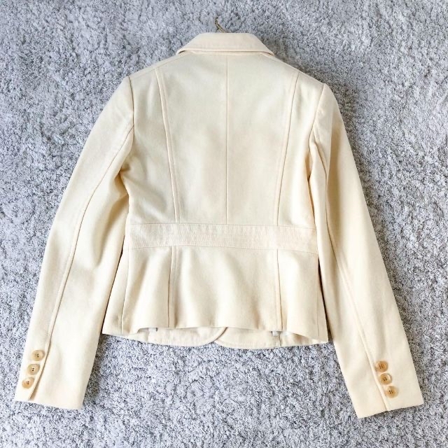 美品】バーバリー ロンドン カシミヤ混 ジャケット クリーム 38-