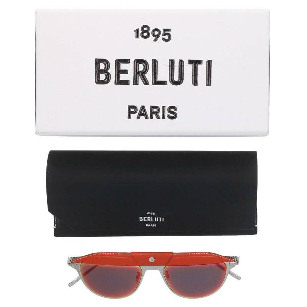 Berluti(ベルルッティ)のベルルッティ メタルフレームレザー切り替えサングラス メンズ 53□18 150 メンズのファッション小物(サングラス/メガネ)の商品写真