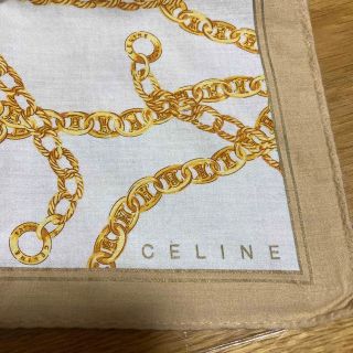 セフィーヌ(CEFINE)のセリーヌ CELINE 大判ハンカチ　チェーン柄　ロゴプリント(ハンカチ)