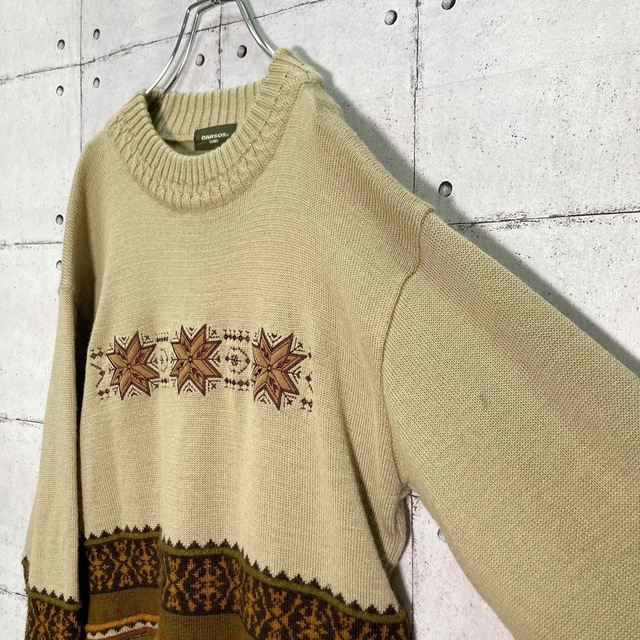 ウール ニット セーター 刺繍 日本製