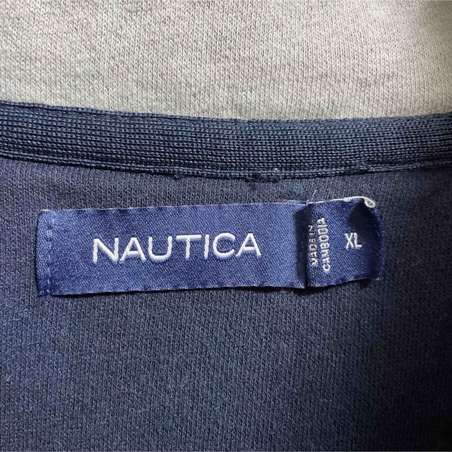 NAUTICA(ノーティカ)のノーティカ　ハーフジップ　スウェットトレーナー　刺繍　裏起毛　メンズXLサイズ メンズのトップス(スウェット)の商品写真