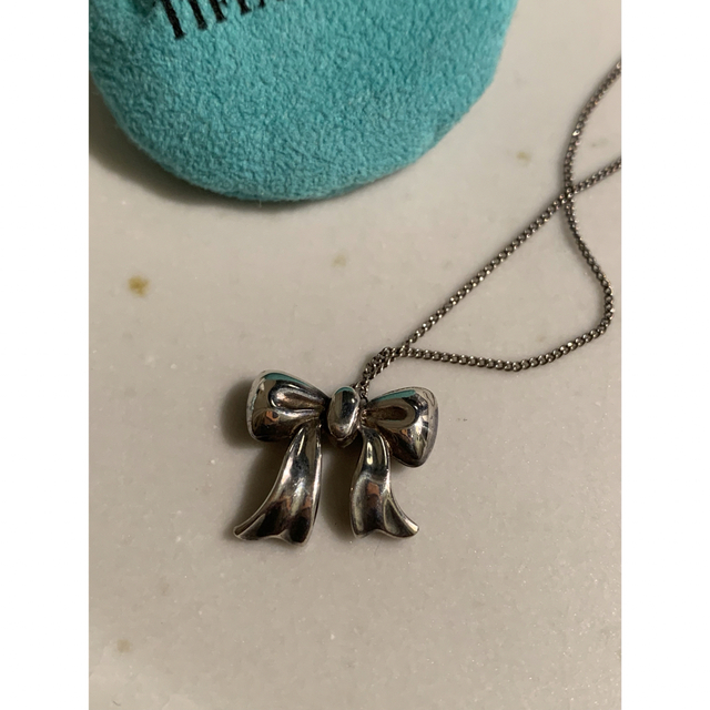 Tiffany & Co. - ティファニー リボンモチーフ シルバーネックレスの