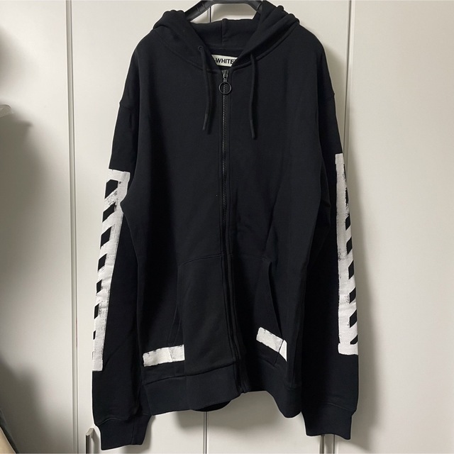 OFF-WHITE(オフホワイト)のoff-white オフホワイト パーカー ジップ 黒 L メンズのトップス(パーカー)の商品写真