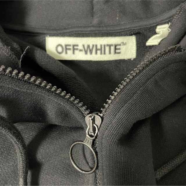 OFF-WHITE(オフホワイト)のoff-white オフホワイト パーカー ジップ 黒 L メンズのトップス(パーカー)の商品写真