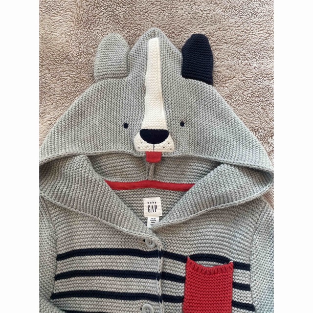 babyGAP(ベビーギャップ)のbaby GAP 18~24ヶ月 90cm 犬 わんちゃん カーディガン キッズ/ベビー/マタニティのキッズ服男の子用(90cm~)(カーディガン)の商品写真