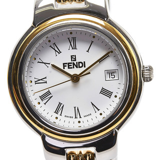 FENDI - 美品 フェンディ コンビ 腕時計 980G クオーツ ホワイト文字盤 ステンレススチール メンズ FENDI 【1-0083218】