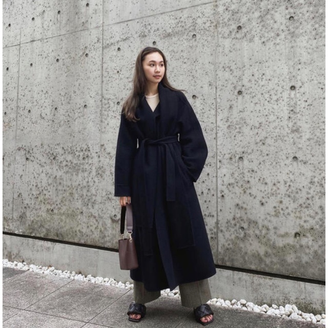 ロングコートrandeboo  muffler docking wool coat