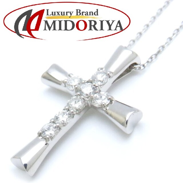 都内で ダイヤモンド クロス ネックレス ダイヤモンド0.50ct K18WG