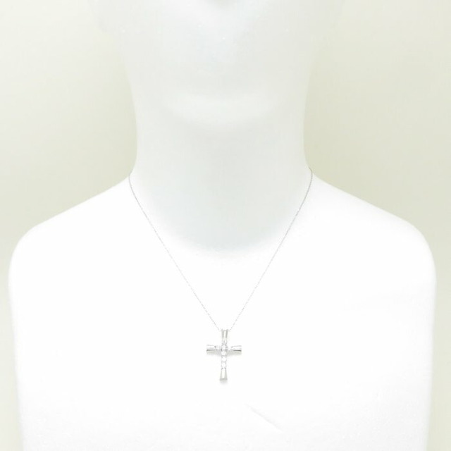 爆売り!】 ダイヤモンド クロス ネックレス ダイヤモンド0.50ct K18WG ...