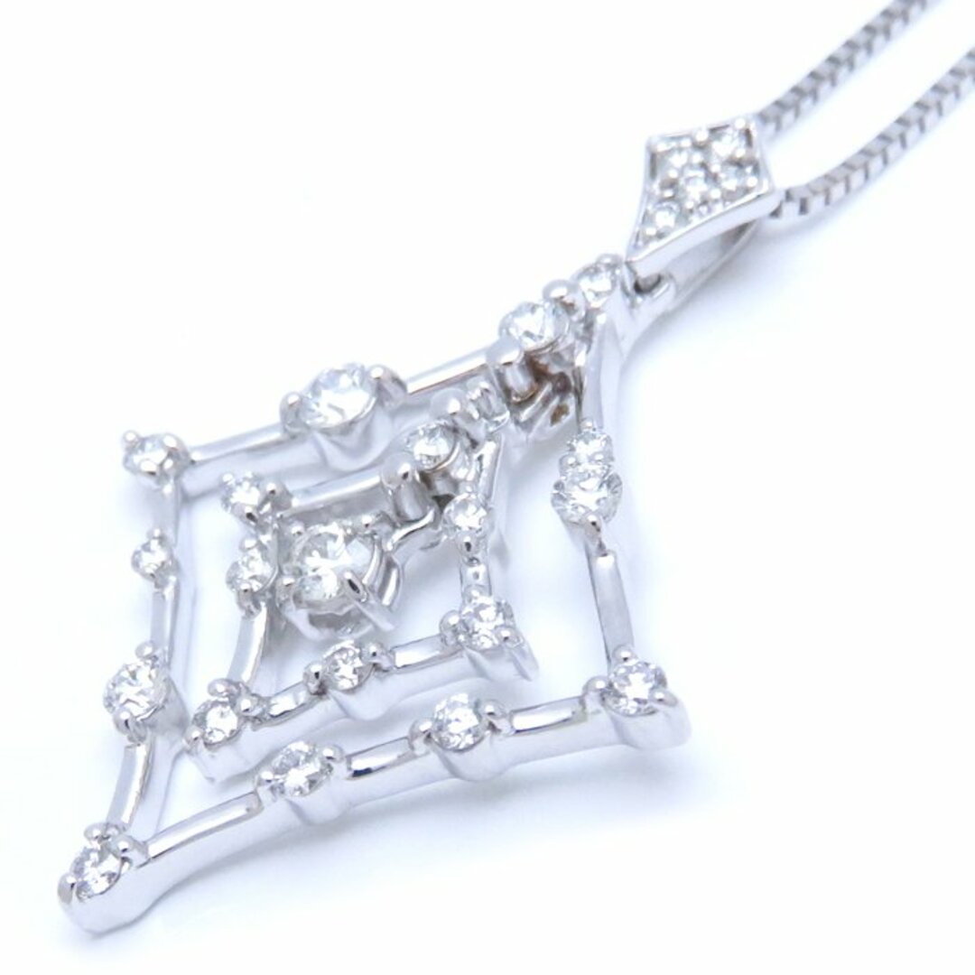 極美品】K18WG ダイヤネックレス ホワイトゴールド 0.041ct-
