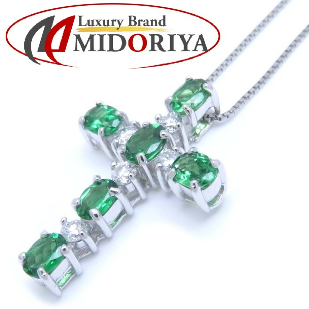 アクセサリー クロス ネックレス グリーンガーネット1.20ct