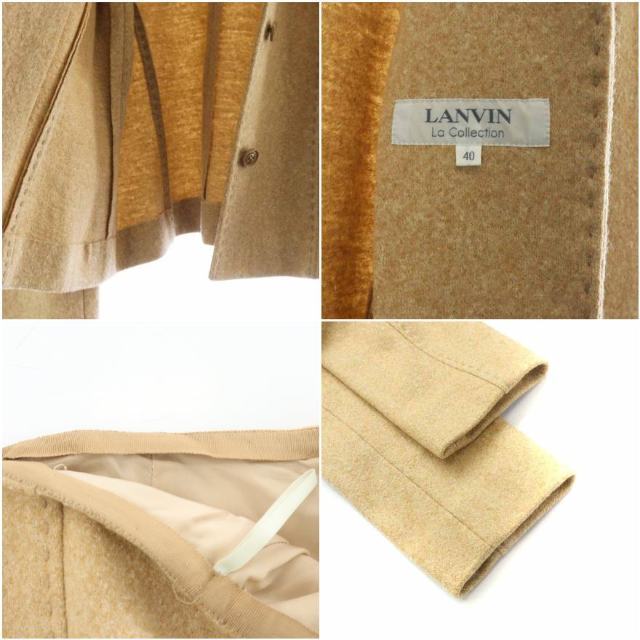 LANVIN(ランバン)のLANVIN スーツ セットアップ 上下 タイトスカート 40 38 ベージュ レディースのフォーマル/ドレス(スーツ)の商品写真