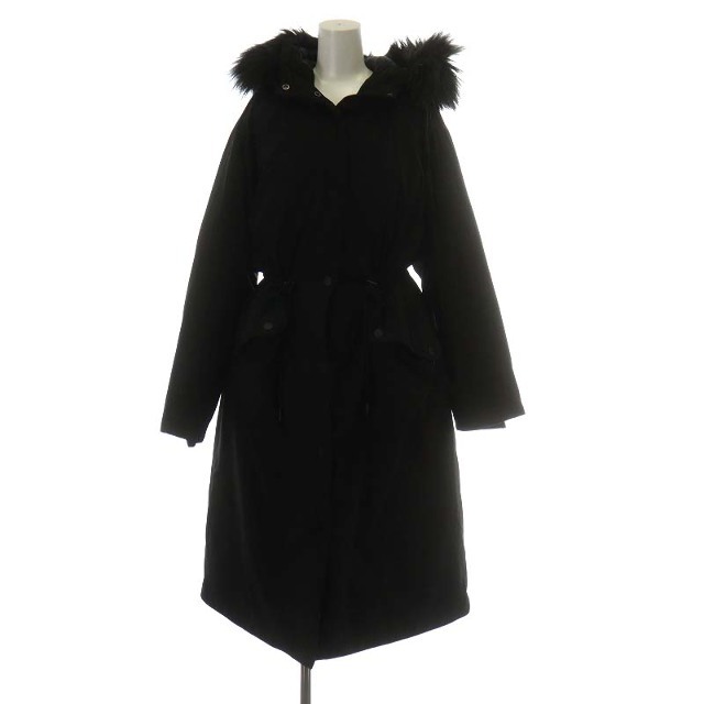 ZARA(ザラ)のザラ フード付きオーバーサイズパーカ 中綿コート ファー アウター S 黒 レディースのジャケット/アウター(その他)の商品写真