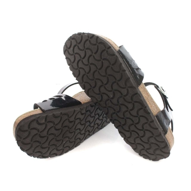BIRKENSTOCK(ビルケンシュトック)のビルケンシュトック Bali サンダル フラット エナメル 24.5cm 黒 レディースの靴/シューズ(サンダル)の商品写真