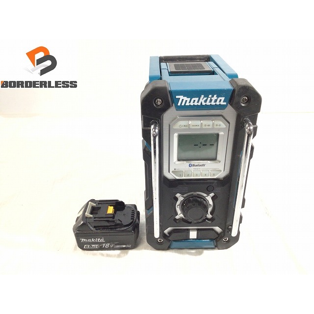 工具☆品☆makita マキタ 10.8V~18V 充電式ラジオ MR108 バッテリ1個(18V6.0Ah)付き Bluetooth 音楽 キャンプ 65283