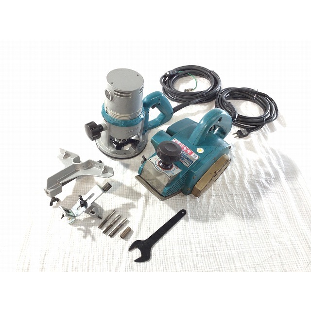 ☆品 計2点セット♪ おまけ付☆makita マキタ 110mm曲面カンナ 1002B-A ルーター 3600HA 木材加工 電動工具 65434工具