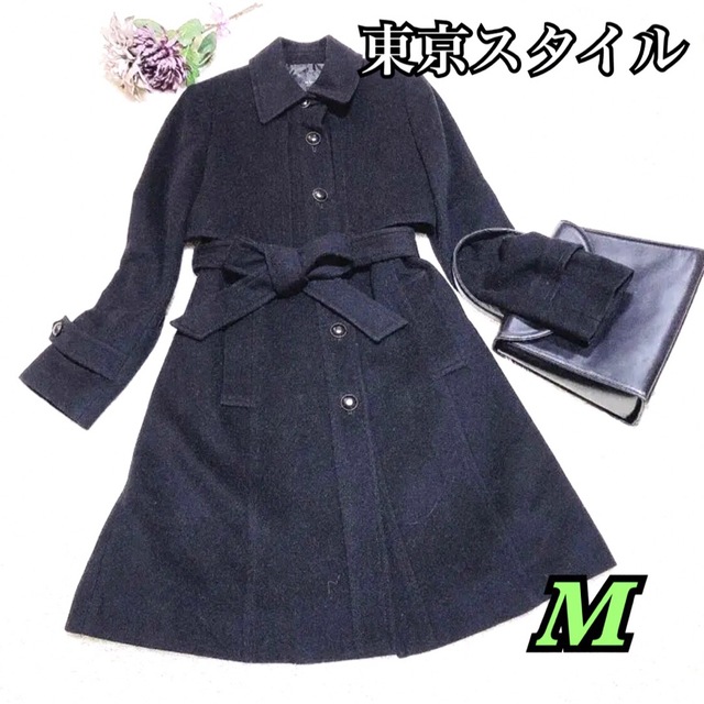 93★美品★22オクトーブル Aライン カシミヤ混ウールコート ベルト付 M | フリマアプリ ラクマ