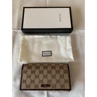 グッチ(Gucci)のグッチ GGキャンバス メタルプレート 長財布 新品未使用(財布)