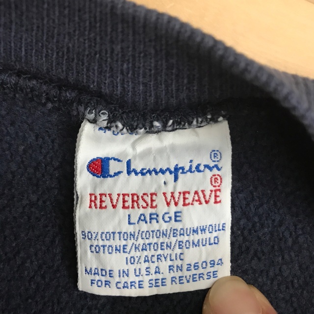 稀少 Champion 90s 目無し REVERSE WEAVE ネイビー