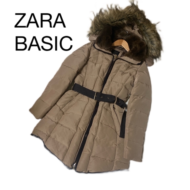 ZARA BASIC 2way ダウンコート ベルト ファー付き - ダウンジャケット