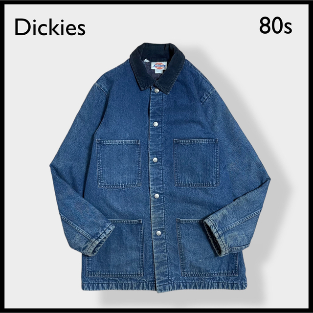 Dickies(ディッキーズ)の【Dickies】70s 80s USA製 白タグ カバーオール デニム リペア メンズのジャケット/アウター(カバーオール)の商品写真