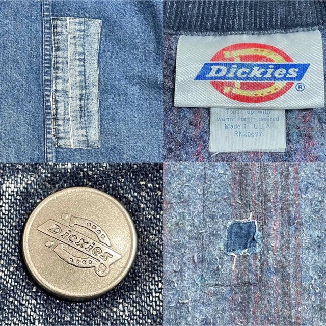 Dickies(ディッキーズ)の【Dickies】70s 80s USA製 白タグ カバーオール デニム リペア メンズのジャケット/アウター(カバーオール)の商品写真