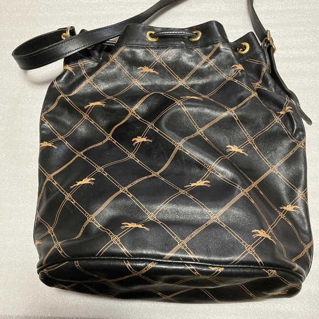 LONGCHAMP(ロンシャン)のロンシャン　LONGCHAMP バッグ　黒　革 レディースのバッグ(ショルダーバッグ)の商品写真