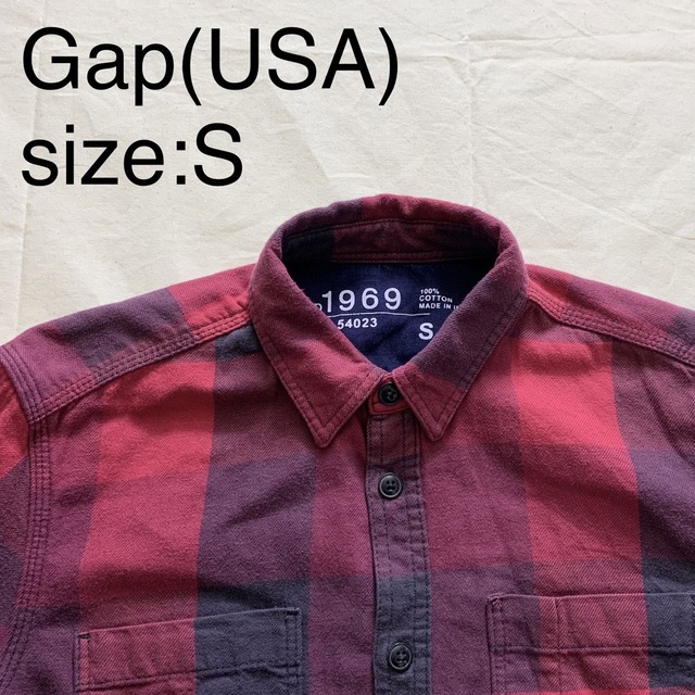 GAP(ギャップ)のGap(USA)ビンテージコットンフランネルシャツ　レッド メンズのトップス(シャツ)の商品写真