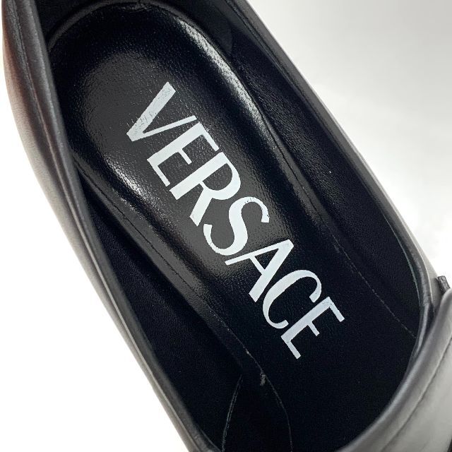 VERSACE - 5964 ヴェルサーチ レザー ヒール ローファー ブラックの