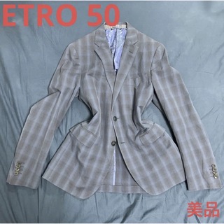ETRO - ETROエトロテーラードジャケット50 ネイビー系チェック柄 ...
