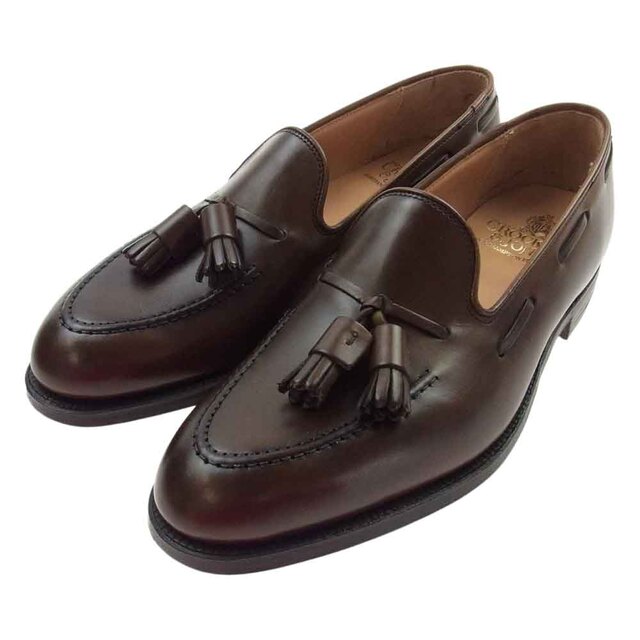 CROCKETT&JONES クロケットアンドジョーンズ ドレスシューズ 6212-1095-01 キャベンディッシュ3 タッセル ローファー シューズ 革靴 ブラウン系 25.5㎝/7E【極上美品】