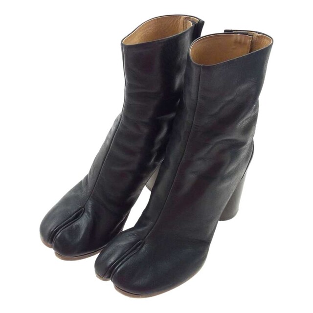 39アウトソールMAISON MARTIN MARGIELA メゾンマルタンマルジェラ ブーツ S38WU0253 TABI BOOTS 足袋 タビ レザー ショート ヒール ブーツ ブラック系 39