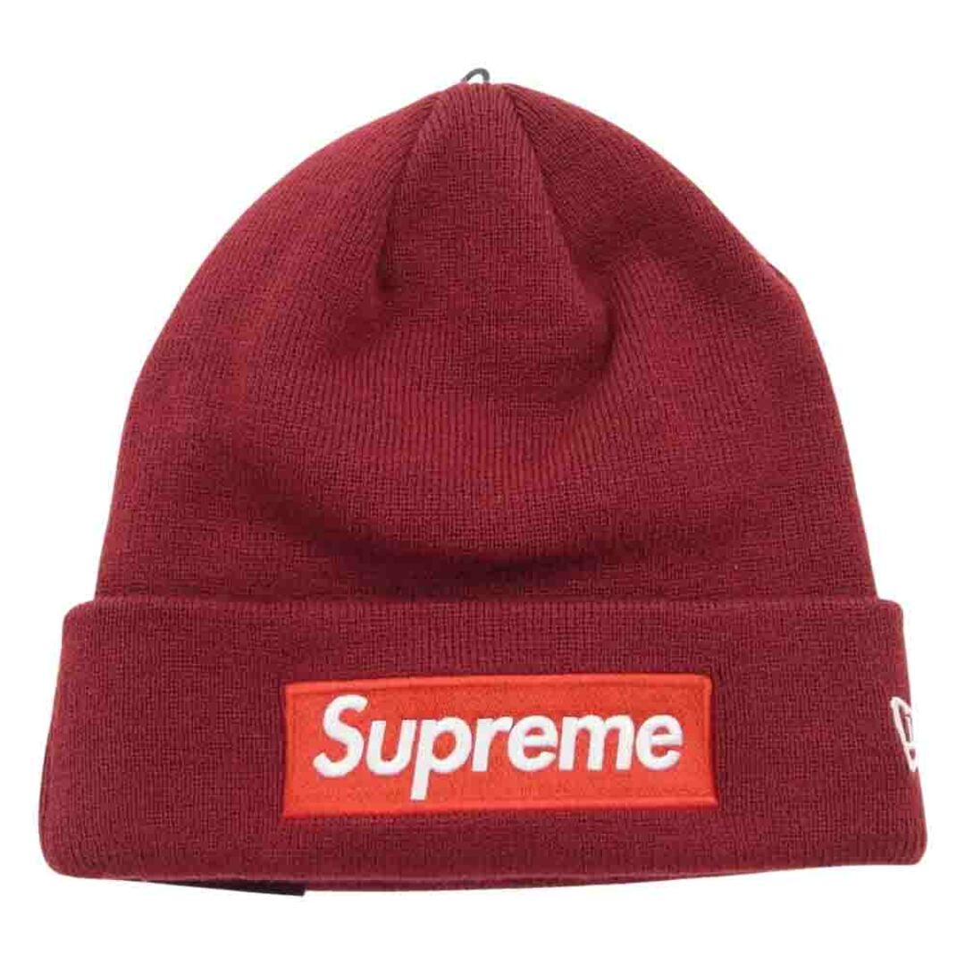 Supreme シュプリーム 帽子 22AW New Era Box Logo Beanie  ニューエラ ボックス ロゴ ビーニー ニット帽 ワイン ワインレッド系【新古品】【未使用】