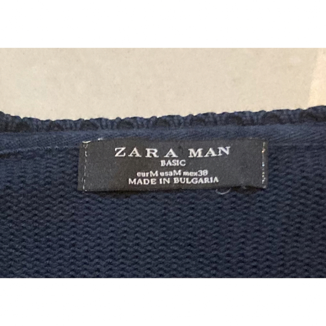 【美品、未使用】ZARA ザラ メンズ 綿ニット セーター M ネイビー 5