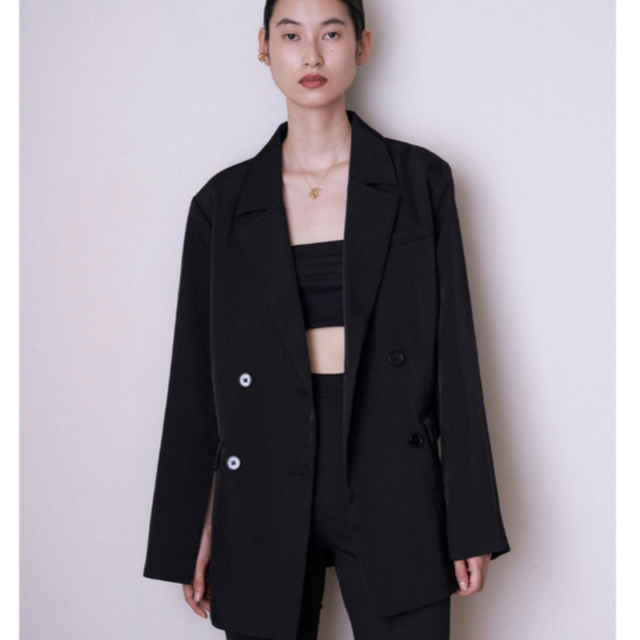 enof twill slit jacket black L レディースのジャケット/アウター(テーラードジャケット)の商品写真