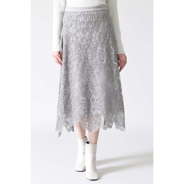 新品 ADORE アールデコレーススカート アドーア グレー www