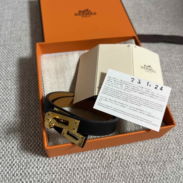 エルメス レザーブレスレット 《ケリー》 ドゥブルトゥール全新未使用