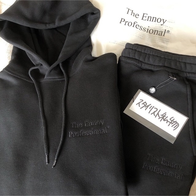 メンズennoy HOODIE＋SWEAT PANTS 刺繍色 BLACK - パーカー