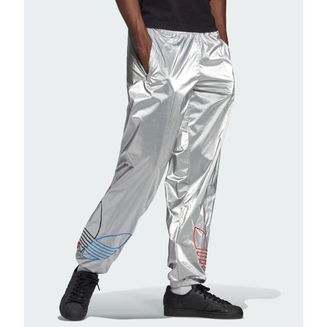 adidas アディカラー シルバー ウーブン トラックパンツ ジャージ 男性M