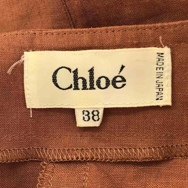 Chloe(クロエ)の【美品】  Chloe / クロエ | 通年 | リネン ウエストギャザー ペプラム ブラウス トップス | 38 | ブラウン | レディース レディースのトップス(シャツ/ブラウス(長袖/七分))の商品写真