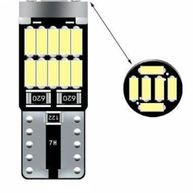 T10 LEDホワイト4014 (4個)48連Ｔ10×31(2個)合計6個 自動車/バイクの自動車(汎用パーツ)の商品写真