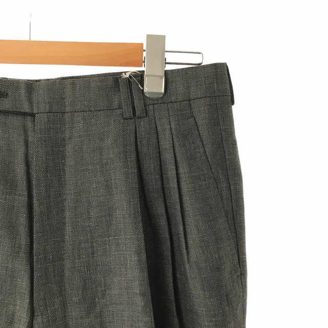 【新品】  cale / カール | 2022SS | WOOL LINEN SILK 4 TUCK WIDE PANTS ウール リネン シルク 4タック ワイド パンツ | 4 | グレー | メンズ