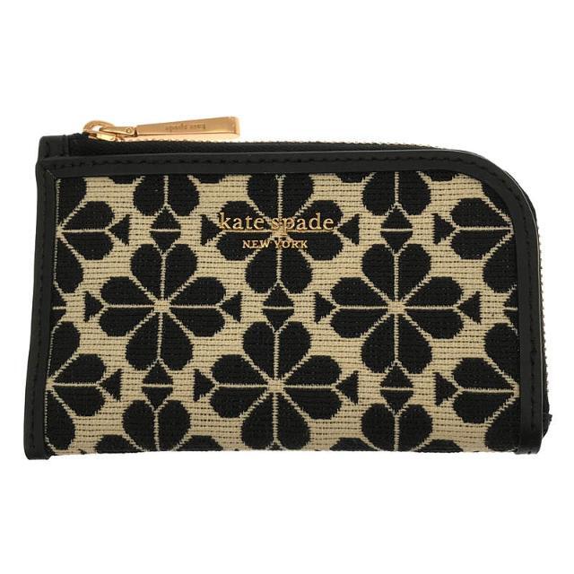 【新品】  KATE SPADE / ケイトスペード | spade flower jacquard zip card case フラワー ジャガード L字ファスナー コインケース 小銭入れ カード ポーチ 箱有