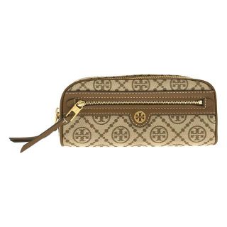 トリーバーチ(Tory Burch)の【美品】  TORY BURCH / トリーバーチ | Tモノグラム ジャカード ドーム コスメティック ケース ポーチ | ヘーゼルナッツ / ベージュ | レディース(その他)