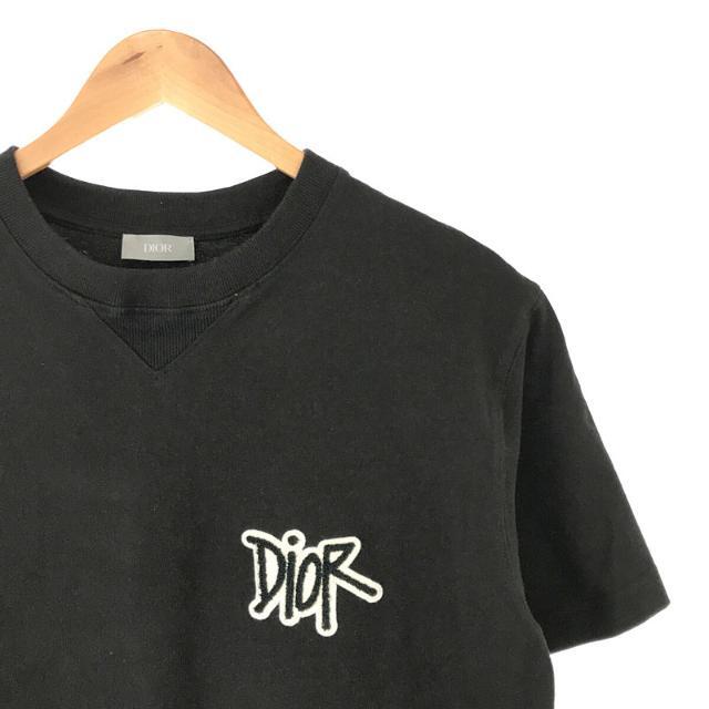 【美品】 Dior / ディオール | 2020AW × Shawn Stussy / ショーン・ステューシー コラボ イタリア製 ワッペン ロゴ パッチ ヘビーウェイト ビッグシルエット ロゴ Tシャツ カットソー | M | ブラック | メンズ